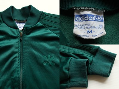 画像2: 80s USA製 adidasアディダス トラックジャケット 深緑 M★ジャージ