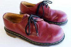 画像1: 英国製 DR.MARTENSドクターマーチン 3ホール レザーシューズ チェリー UK8 (1)