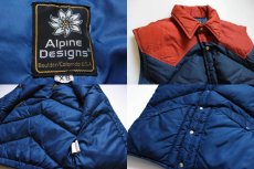 画像3: 70s Alpine Designsアルパインデザイン ツートン ヨーク切り替え ダウンベスト XS (3)