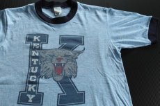 画像1: 70s USA製 KENTUCKY 染み込みプリント リンガーTシャツ M (1)