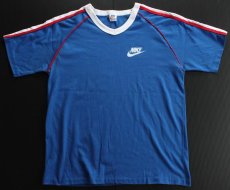 画像2: 70s USA製 NIKEナイキ Vネック Tシャツ 青 L (2)