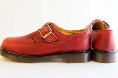 画像2: 英国製 DR.MARTENSドクターマーチン モンクストラップ レザーシューズ 赤 UK8 (2)