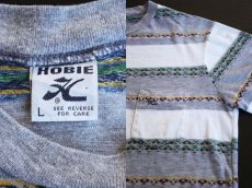 画像3: 70s HOBIE ポケット付き ジャガードTシャツ L (3)