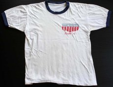 画像2: 70s CAMP HICKORY 染み込みプリント コットン リンガーTシャツ (2)