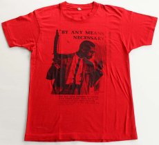 画像2: 80s USA製 BY ANY MEANS NECESSARY マルコムX Tシャツ 赤 L (2)