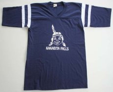 画像2: 80s Velva Sheen KAKABITA FALLS フットボールTシャツ 紺 M (2)