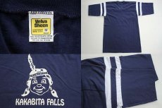 画像3: 80s Velva Sheen KAKABITA FALLS フットボールTシャツ 紺 M (3)