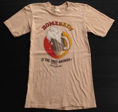 画像1: 70s USA製 HOMEBREW BEER 染み込みプリント コットンTシャツ S (1)