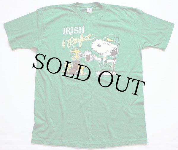 80s USA製 ARTEX スヌーピー IRISH Tシャツ 緑 L - Sixpacjoe Web Shop