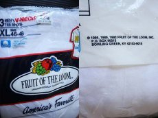 画像3: デッドストック★90s USA製 FRUIT OF THE LOOM Vネック コットンTシャツ 白 XL 3パック (3)