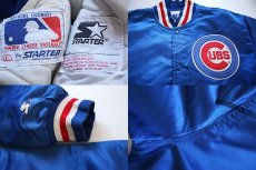 画像3: 90s USA製 STARTERスターター MLB CHICAGO CUBS ナイロンスタジャン 青 L (3)