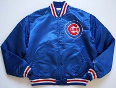 画像1: 90s USA製 STARTERスターター MLB CHICAGO CUBS ナイロンスタジャン 青 L (1)