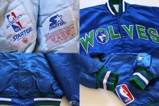 画像3: 90s USA製 STARTERスターター NBA WOLVES ナイロンスタジャン XL (3)