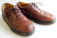 画像1: 英国製 DR.MARTENSドクターマーチン ウイングチップ レザーシューズ 茶 UK8 (1)