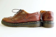 画像2: 英国製 DR.MARTENSドクターマーチン ウイングチップ レザーシューズ 茶 UK8 (2)