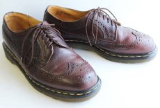 画像1: 英国製 DR.MARTENSドクターマーチン ウイングチップ レザーシューズ 茶 UK9 (1)