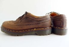 画像2: 英国製 DR.MARTENSドクターマーチン ウイングチップ レザーシューズ 茶 UK7 (2)