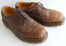 画像1: 英国製 DR.MARTENSドクターマーチン ウイングチップ レザーシューズ 茶 UK7 (1)