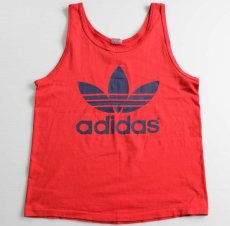 画像2: 80s USA製 adidasアディダス トレフォイル タンクトップ 赤 L (2)