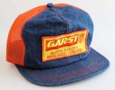 画像1: 80s USA製 GARST パッチ付き デニム メッシュキャップ (1)