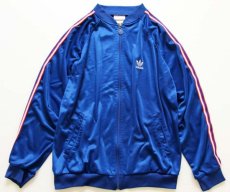 画像1: 80s adidasアディダス ジャージ 青★トラックジャケット (1)