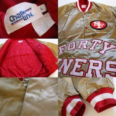 画像3: 90s USA製 Chalk Line 49ERS ナイロンスタジャン L (3)