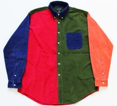 画像1: 90s J.CREW クレイジーパターン コーデュロイシャツ L (1)