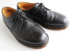 画像1: 英国製 DR.MARTENSドクターマーチン 3ホール レザーシューズ 黒 UK9 (1)