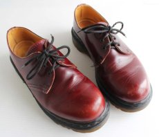 画像1: 英国製 DR.MARTENSドクターマーチン 3ホール レザーシューズ バーガンディ UK5 (1)