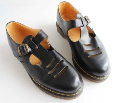 画像1: 英国製 DR.MARTENSドクターマーチン ストラップ レザーシューズ 黒 UK6 (1)