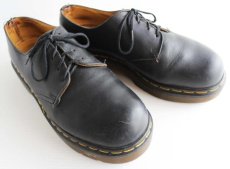 画像1: 英国製 DR.MARTENSドクターマーチン 4ホール レザーシューズ 黒 UK8 (1)