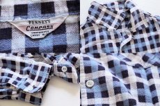 画像3: 50s PENNEY'S COMPASS チェック プリントネルシャツ L (3)