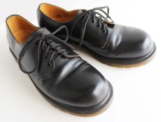 画像1: 英国製 DR.MARTENSドクターマーチン 4ホール レザーシューズ 黒 UK8 (1)