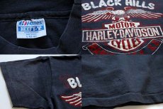 画像3: 80s USA製 Hanes HARLEY-DAVIDSON ハーレー ダビッドソン STURGISスタージス コットンTシャツ 炭黒 L (3)