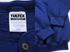 画像3: 90s TULTEX 無地 ヘンリーネック スウェット 紺 L (3)