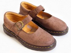 画像1: 英国製 DR.MARTENSドクターマーチン ストラップ ヌバック レザーシューズ モカ UK5 (1)