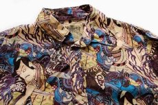 画像4: TOMMY BAHAMA トミーバハマ サンプル 浮世絵 総柄 リネンシャツ L★和柄 (4)