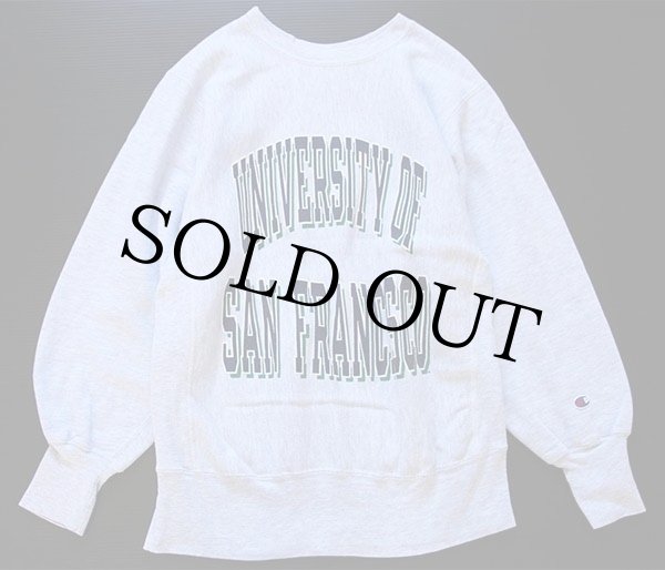 90s メキシコ製 Championチャンピオン UNIVERSITY OF SAN FRANCISCO リバースウィーブ スウェット 杢グレー M  - Sixpacjoe Web Shop