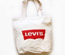 画像1: 80s USA製 Levi'sリーバイス キャンバス トートバッグ エコバッグ 生成り (1)