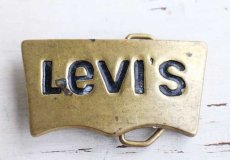 画像1: 70s Levi'sリーバイス ロゴ ブラス バックル (1)