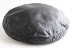 画像2: USA製 HENSCHEL HAT ヘンシェル スタッズ付き オールレザーキャップ 黒 XL (2)