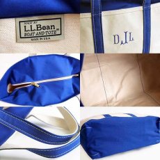 画像3: USA製 L.L.Bean BOAT AND TOTE DJL刺繍 キャンバス トートバッグ ジップトップ 青 L★ラージ (3)