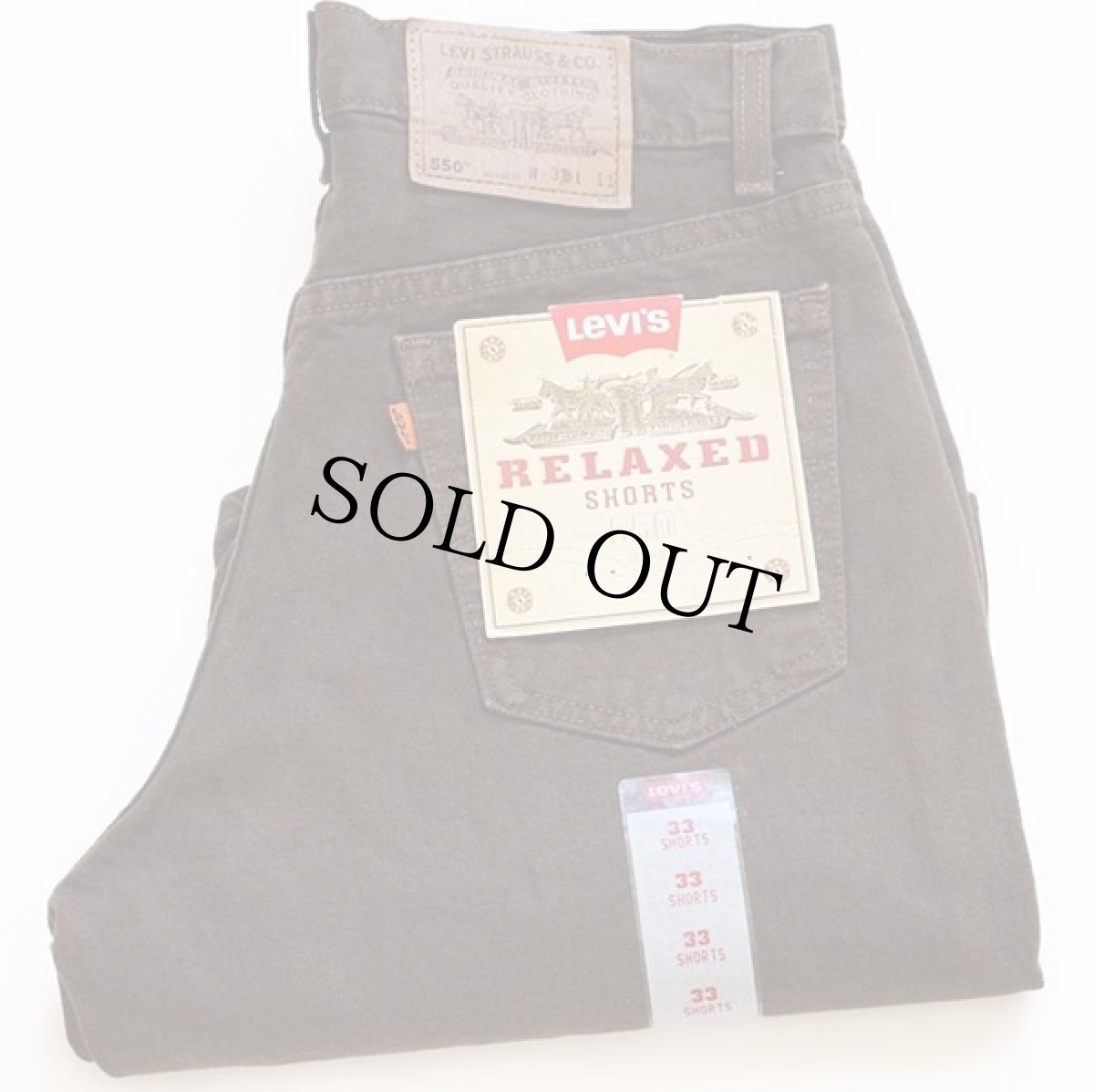 画像1: デッドストック★90s USA製 Levi'sリーバイス 550 RELAXED FIT カラーデニム ショートパンツ 後染め 茶 w33★ショーツ (1)