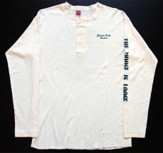 画像2: 90s USA製 Glacier Park Montana MOOSEHEAD BEER 両面プリント ヘンリーネック 長袖Tシャツ 生成り XL (2)