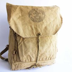 画像1: 50s BSA ボーイスカウト DIAMOND BRAND Haversack キャンバスバッグ カーキ (1)