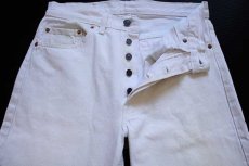 画像3: 80s USA製 Levi'sリーバイス 501 ホワイト デニムパンツ w31 L30 (3)