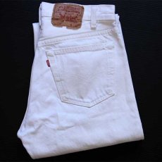 画像1: 80s USA製 Levi'sリーバイス 501 ホワイト デニムパンツ w31 L30 (1)