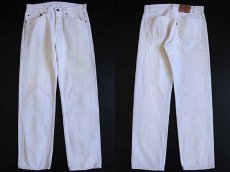 画像2: 80s USA製 Levi'sリーバイス 501 ホワイト デニムパンツ w31 L30 (2)