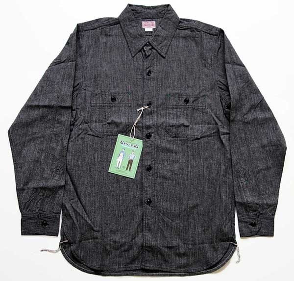 新品☆日本製 GENERAG コットン ブラック シャンブレーシャツ S/14 - Sixpacjoe Web Shop