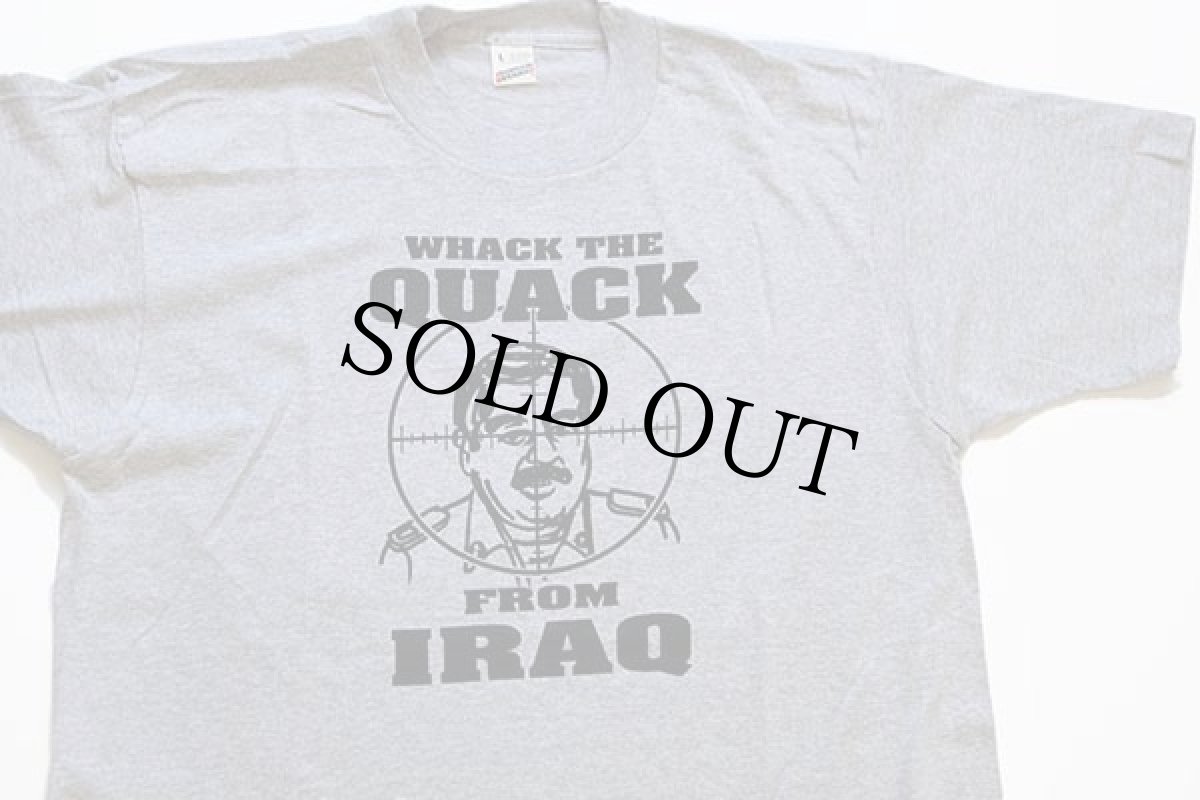 画像1: デッドストック★80s USA製 WHACK THE QUACK FROM IRAQ サダム フセイン Tシャツ 杢グレー M (1)